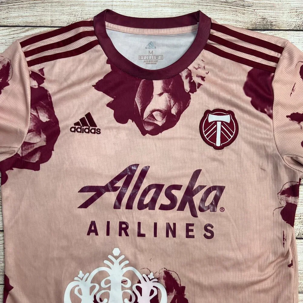 Adidas Portland Timbers Las Queens Soccer Jersey Medium Pink #28 MLS Authentic‎